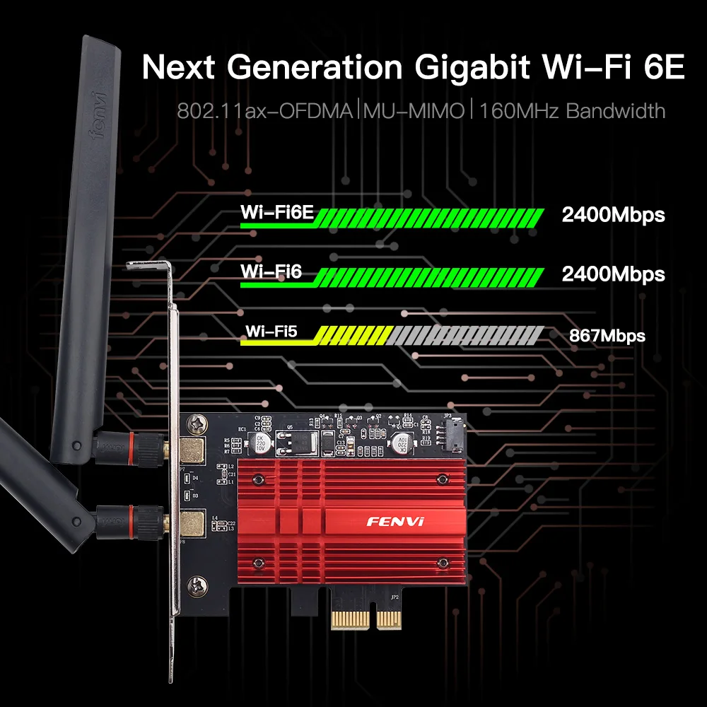 WiFi 6E AX210 FV-AXE3000 5374Mbps For Bluetooth 5.3 2.4G/5Ghz/6Ghz 802.11AX Wireless Network Wlan WiFi 6 Card Adapter Win 10/11