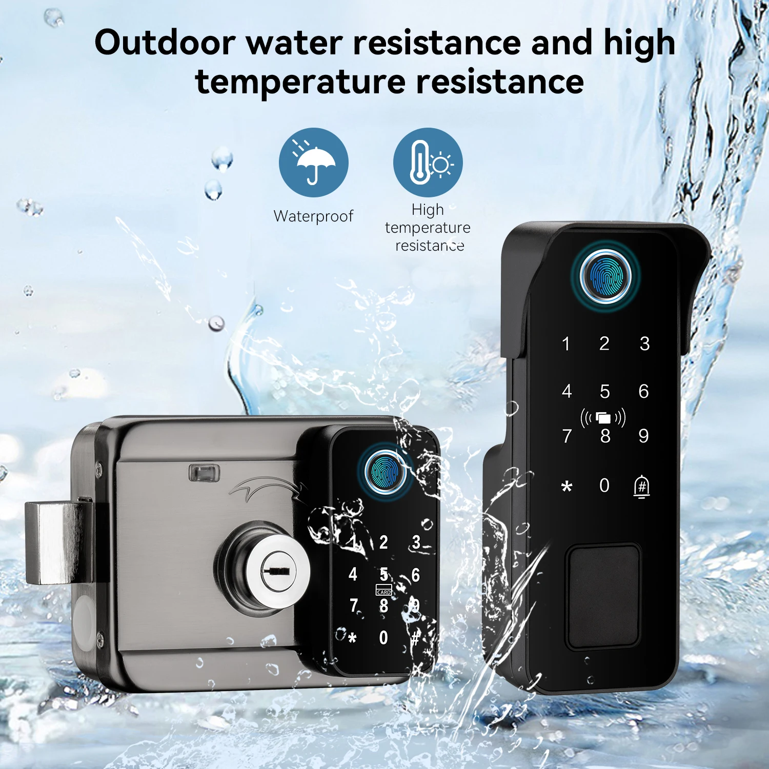 Tuya Khóa Thông Minh Wifi Chống Nước Vân Tay Đôi Viền Khóa Ứng Dụng Thẻ Kỹ Thuật Số Mã Điện Tử Thông Minh Khóa Cửa