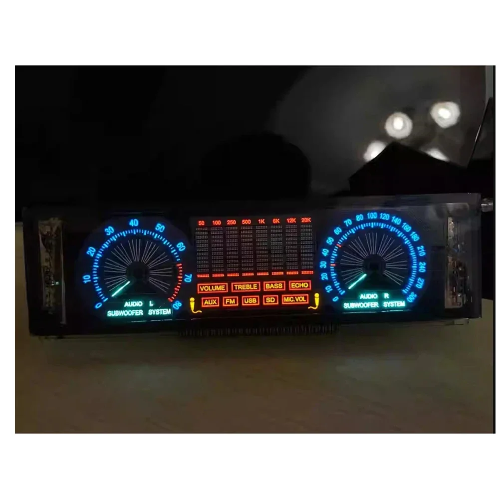 Schermo fluorescente VFD, controllato dalla voce, sensibilità regolabile, altoparlante amplificatore di potenza, spettro display per auto, decorazione fai da te
