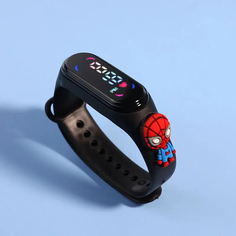 新しいディズニー冷凍プリンセスミッキーマウスアベンジャーズスパイダーマン LED キッズスポーツタッチ漫画電子時計男の子女の子おもちゃギフト