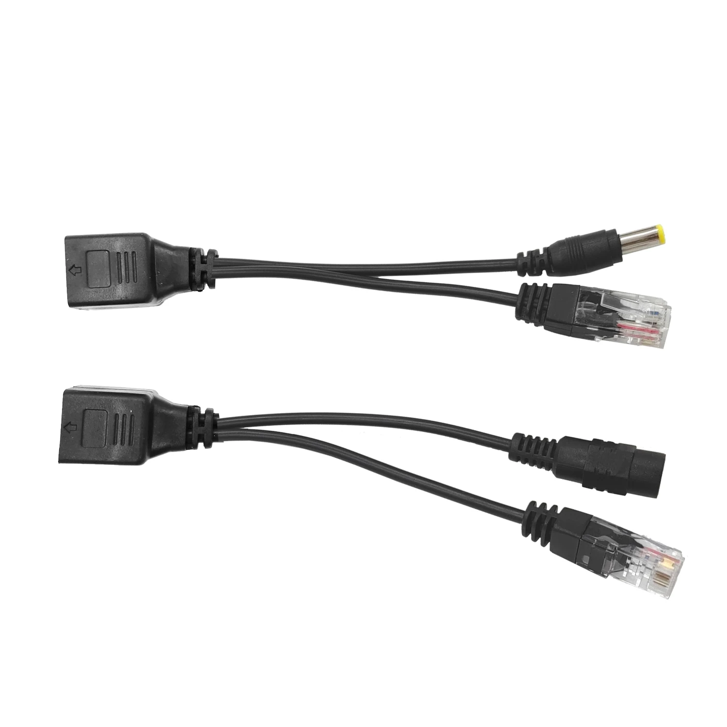 Jienuo poe divisor waterprrof com cabo adaptador de vídeo e alimentação rj45 12v-48v módulo de fonte injetor para extensor de câmera ip