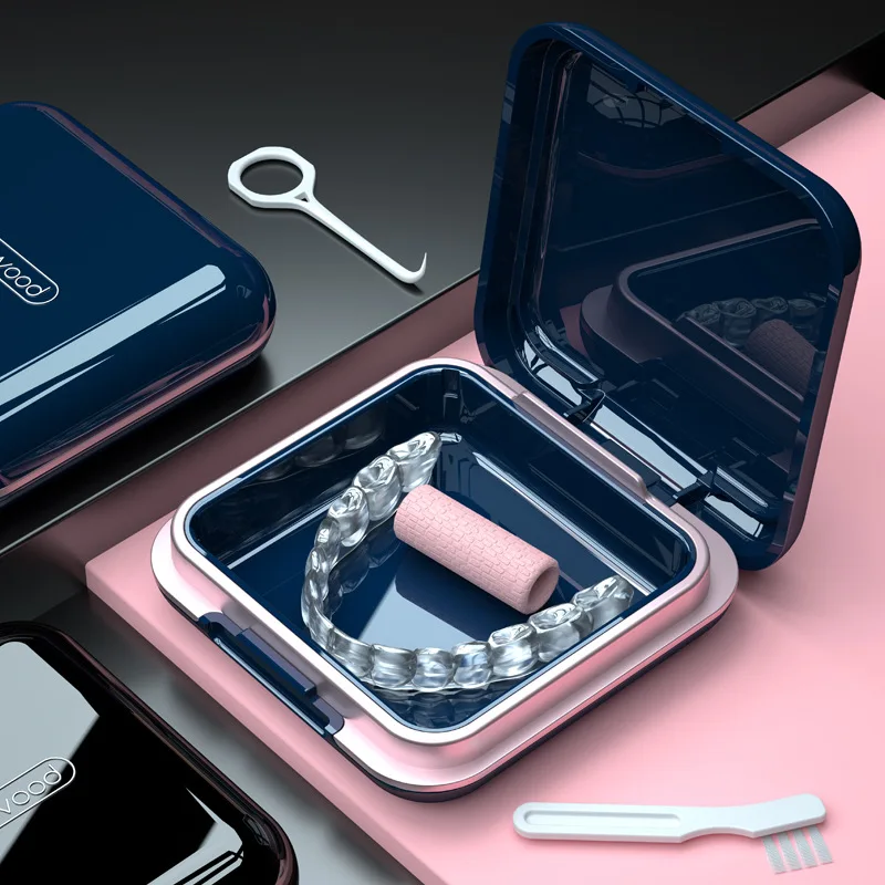 Chất Lượng Cao Chỉnh Nha Giữ Nẹp Hộp Bảo Quản Ngâm Vô Hình Răng Răng Giả Vệ Sinh Răng Lưu Trữ Di Động Dây Lưng