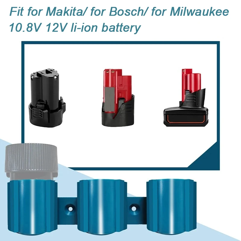 แบตเตอรี่ผู้ถือเครื่องมือสําหรับMakitaสําหรับMilwaukeeสําหรับBosch 10.8V 12V,ติดผนังแบตเตอรี่เครื่องมือBracket Display Rack