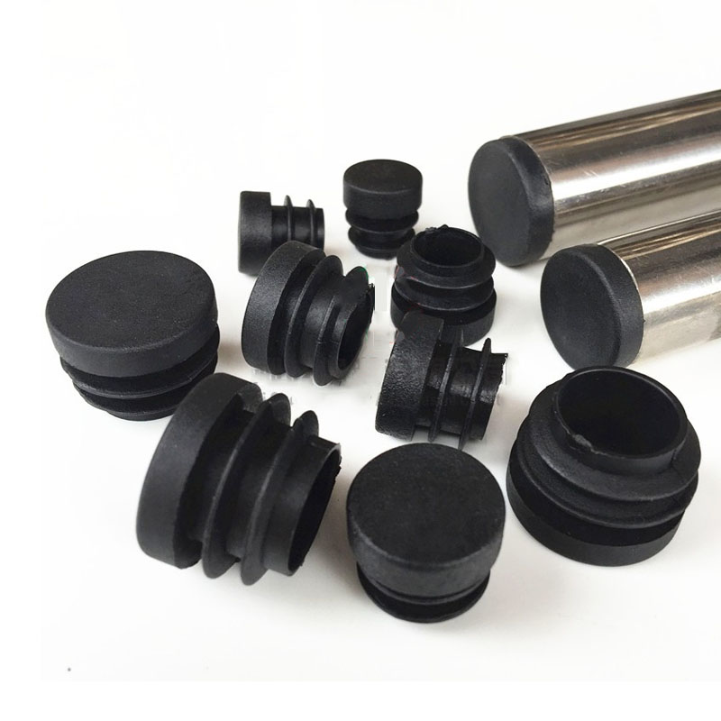 Round Plastic Blanking End Cap Black Tube Pipe Inserts Plug Chair Table Feet Cap Tube Pipe Insert Plug Decorative Dust Cover