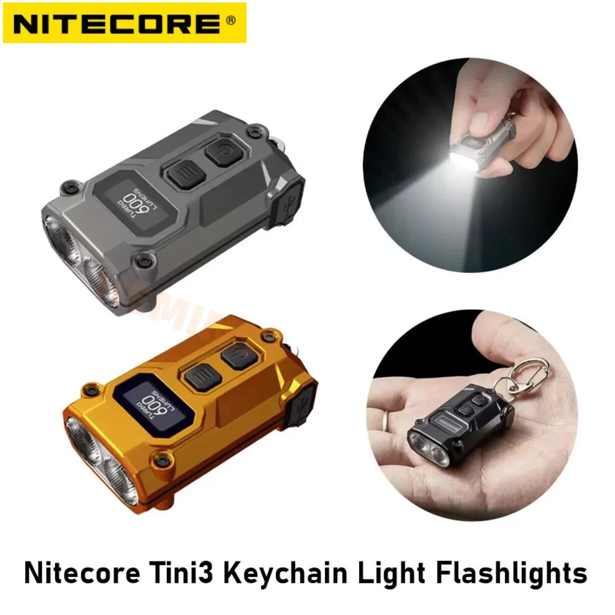 NITECORE TINI3 Inteligente 600 Lúmenes MCT UHE LED Múltiples Temperaturas de Color Linterna EDC