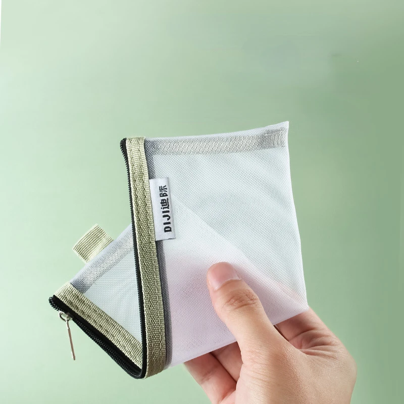 Bolsa de maquillaje para lápiz labial, bolsas de almacenamiento para brochas de maquillaje, estuche de lápices de malla transparente para estudiantes, organizador de cosméticos de viaje Ins para mujer