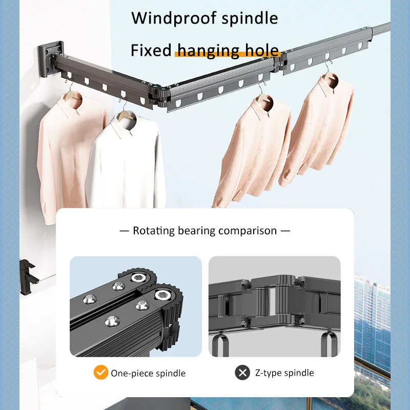 Aluminum Alloy Folding Drying Rack, Clothes Drying Rack,  Wall-mounted Collapsible Drying Rack, Space Saver Clothes dryer