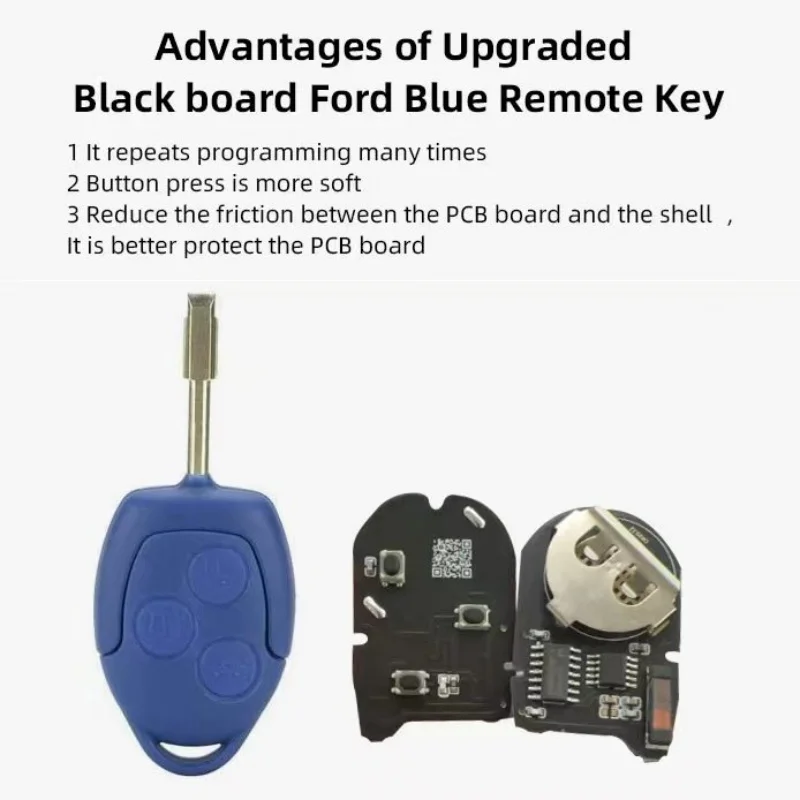Para Ford Transit ford Transit-2006 a 2013 año 433MHz 4D63 llave remota azul para coche 6C1T15K601AG 6CIT15K601