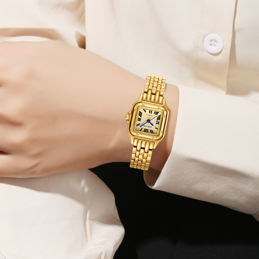 Montre à Quartz pour femmes, mode 2026, calendrier, acier inoxydable, luxe, horloge d'affaires (sans boîte)