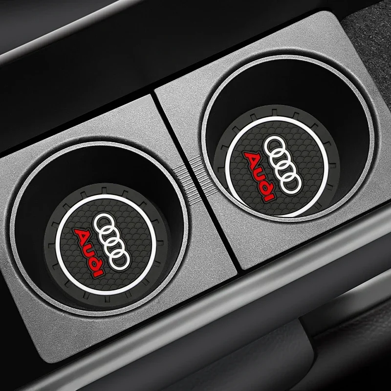 Posavasos de silicona para coche, alfombrilla con ranura para taza de agua, almohadilla antideslizante para audi S Line A1 A3 A4 A6 A7 Q3 Q5 Q7 RS3 RS4 RS5 S3 S4 S5 S7, 2 uds.