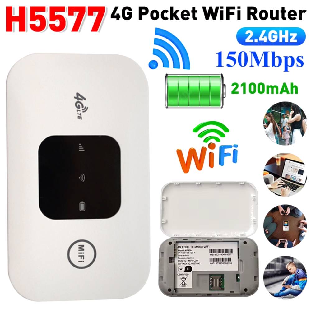 1-5 stks 4G Lte Router Draadloze Wifi 2100 mAh Mobiele Hotspot met Sim-kaartsleuf Hotspot Pocket WIFI 150 mbps Home Office Reizen