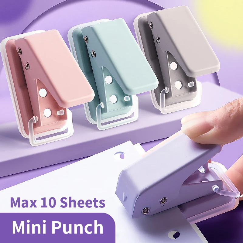 Mini perforatrice carino colorato perforatrice di carta portatile perforatrice rotonda taglierina di carta Kawaii forniture per ufficio scolastico di cancelleria