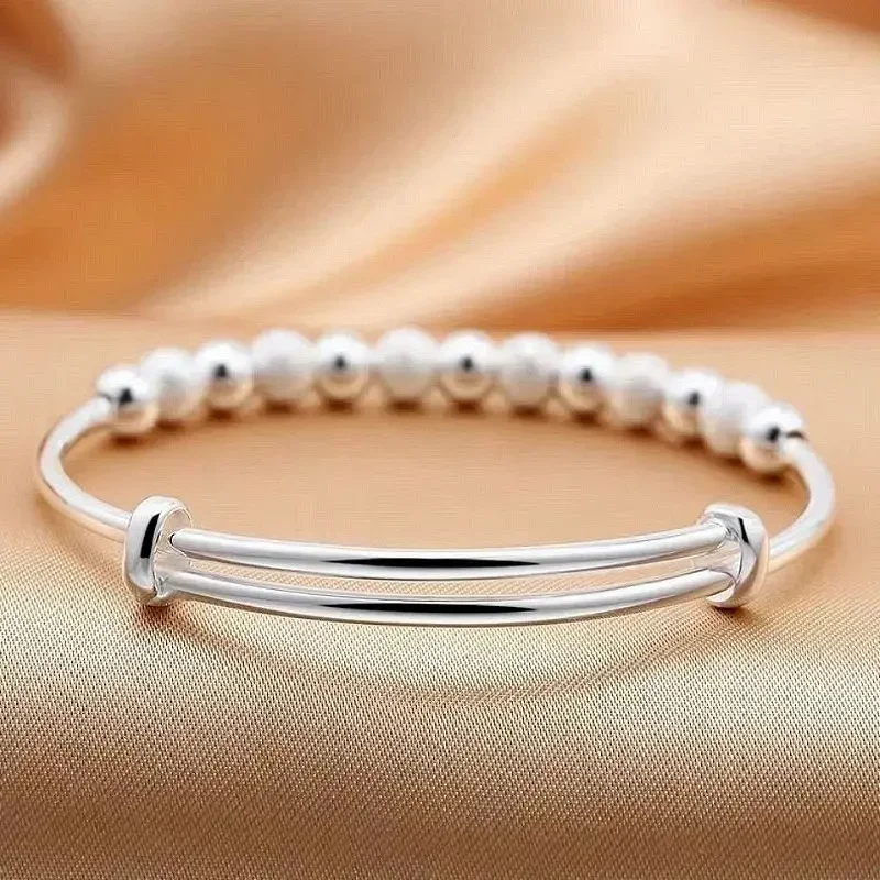 Charms Silber Farbe Luxus Perlen Armbänder Armreifen Niedlich Für Frauen Mode Party Hochzeit Schmuck Einstellbar