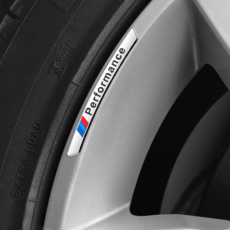4 Uds. Pegatinas de aluminio con logotipo de coche para decoración de cubo de rueda de coche para BMW M Performance M3 M5 M6 Power E70 F11 G20 F25 E30 F31 E83 m3