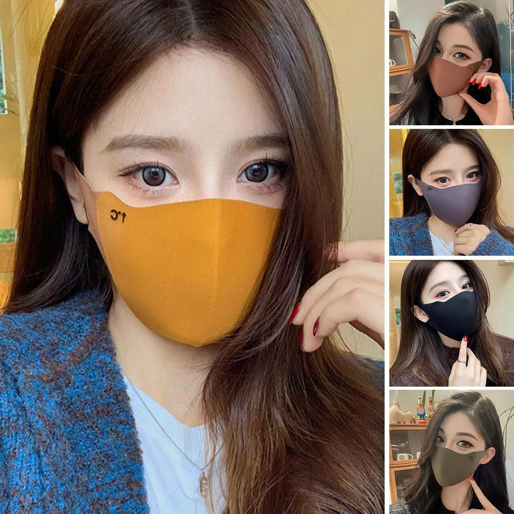 หน้ากากกันลมอบอุ่นฤดูหนาวสีทึบกลางแจ้งปรับหน้ากากแฟชั่นอุปกรณ์เสริมใบหน้าครีมกันแดดหน้ากากขี่จักรยานวิ่ง L3T4