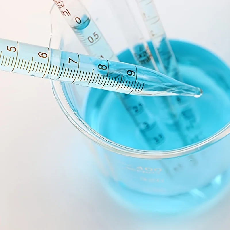 Pipetta da laboratorio per burette graduata in vetro con tappo in gomma grande Asta di agitazione in vetro da 10 ml per il trasferimento Li