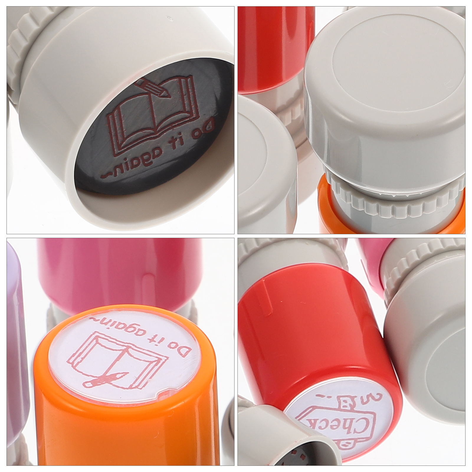 6 ชิ้นความคิดเห็นภาษาอังกฤษแสตมป์ครูการ์ตูนรางวัล Stampers ปลอดภัยเด็กการศึกษาโรงเรียนแบบพกพาสีสุ่ม