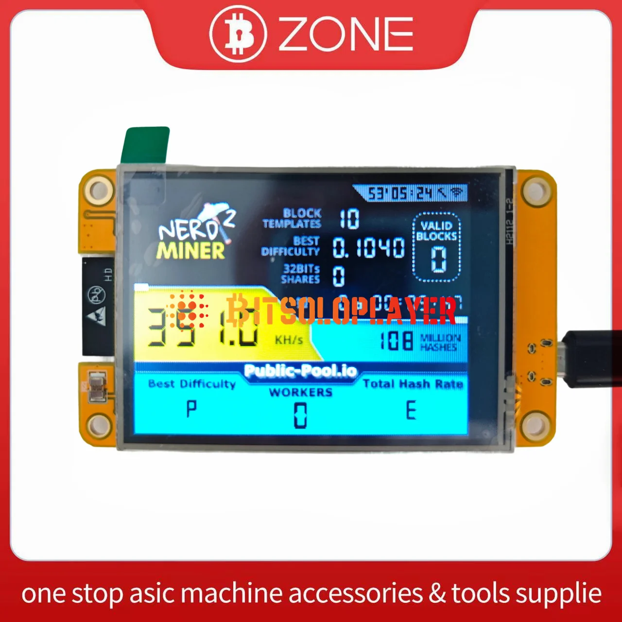 NerdMiner V2 ESP32-2432S028R Hashrate 350K/S 2,8 Zoll Smart Display Crypto Solo Lotterie Nerd Miner Bitcoin Miner