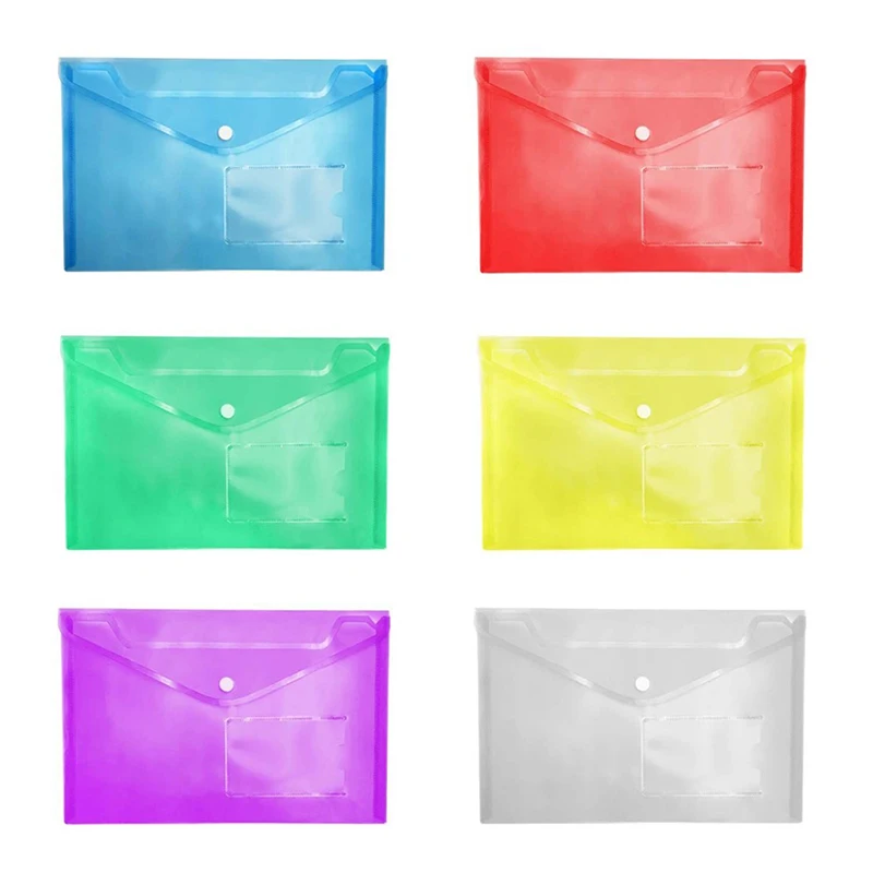 Transparent Colorful Plastic A5 Folders File Bag Document Hold Bags Folders Paper Storage Carpeta De Almacenamiento