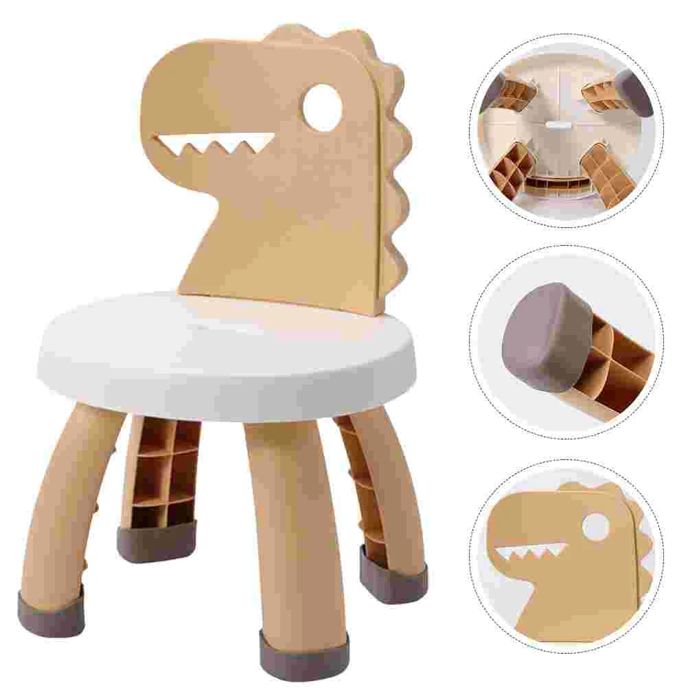 เด็กการเรียนรู้เก้าอี้การ์ตูนไดโนเสาร์เด็กพนักพิงที่นั่งสีเขียว Anti หนา Padding บ้านโค้งมน