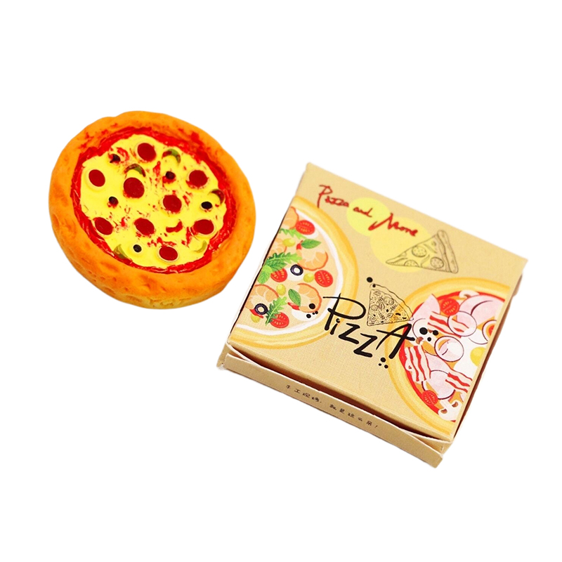 1 セット 1:12 ドールハウスミニチュアピザ梱包箱モデルキッチン食品装飾おもちゃドールハウスアクセサリー子供ふり遊びおもちゃ