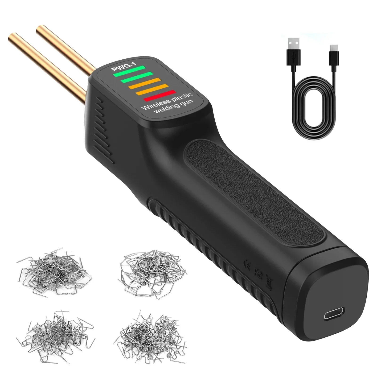 Saldatore di plastica a batteria con batteria da 2500 mAh e cucitrice di calore, ricaricabile tramite USB per paraurti auto/mobili/riparazione di attrezzi da esterno