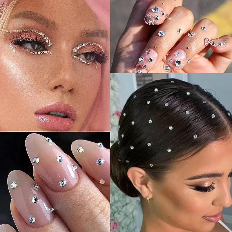 Face Jewels Tattoo สติกเกอร์ Rhinestones ปลอม Tattoo สําหรับผู้หญิง Masquerade Party เทศกาลดนตรี Stage Performance แต่งหน้าเครื่องมือ