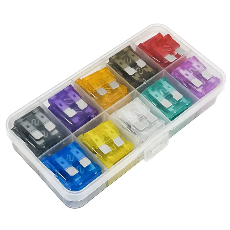 2a-35a Medium Auto Zekering 10 Soorten 100 stks Auto Zekering Plug Assortiment Ontsteking Koplamp Airconditioner Veiligheidsbuis Stekkers