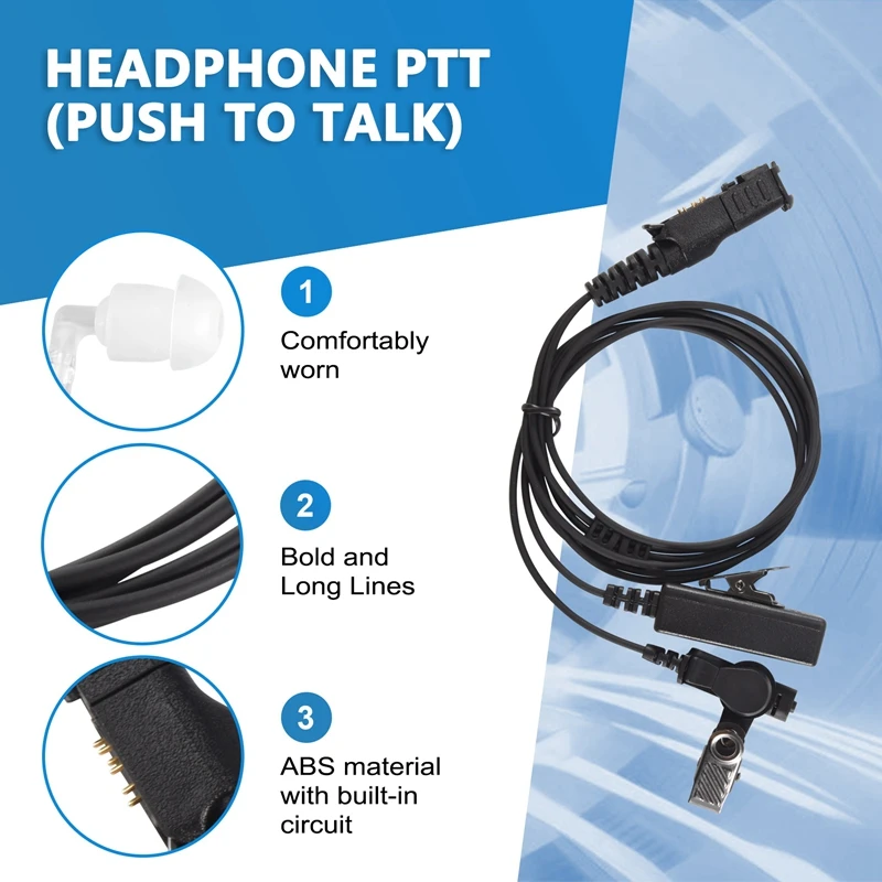 For Motorola MTP3100 MTP3200 MTP3250 MTP3550 Earpiece Headset PTT Radio
