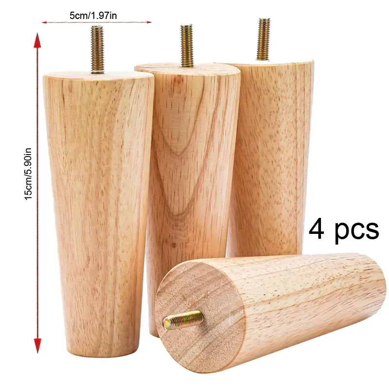 Altura 8cm-40cm 4 pçs móveis de madeira pernas cônicas sofá pernas substituição pés de móveis sofá cadeira sofá cômoda cama pernas