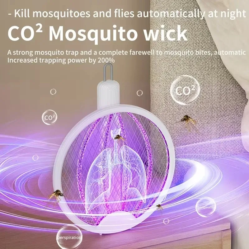 Pieghevole Elettrico Mosquito Killer Fly Swatter Trappola USB Ricaricabile Zanzara Racchetta Insetto Killer Luce UV Bug Zapper Figurine