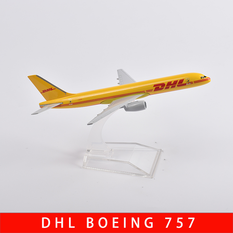 JASON TUTU 16 cm Boeing 757 DHL vrachtvliegtuigen Vliegtuig Model Vliegtuig Diecast Metaal 1/400 Schaal Vliegtuigen