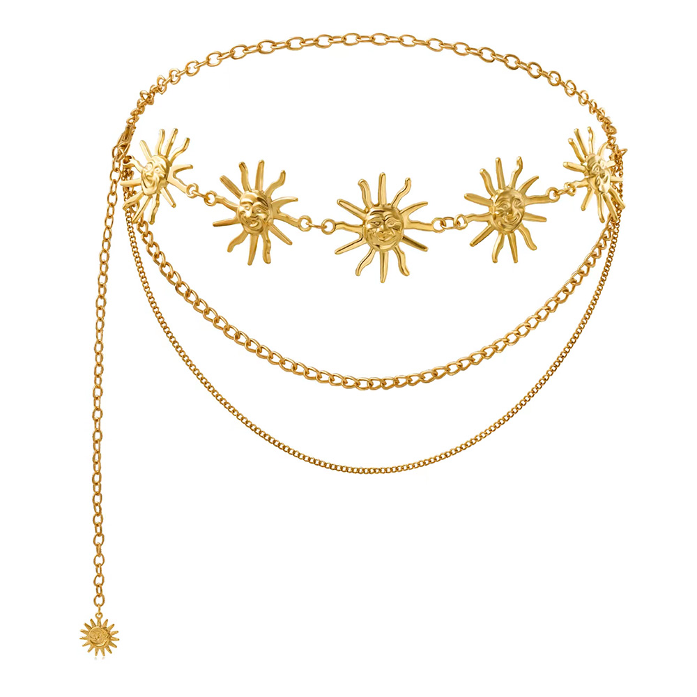 Moda dourada borla cintura corrente cinto feminino boêmio metal punk goth lua designer cintos para mulheres de alta qualidade vestido correntes