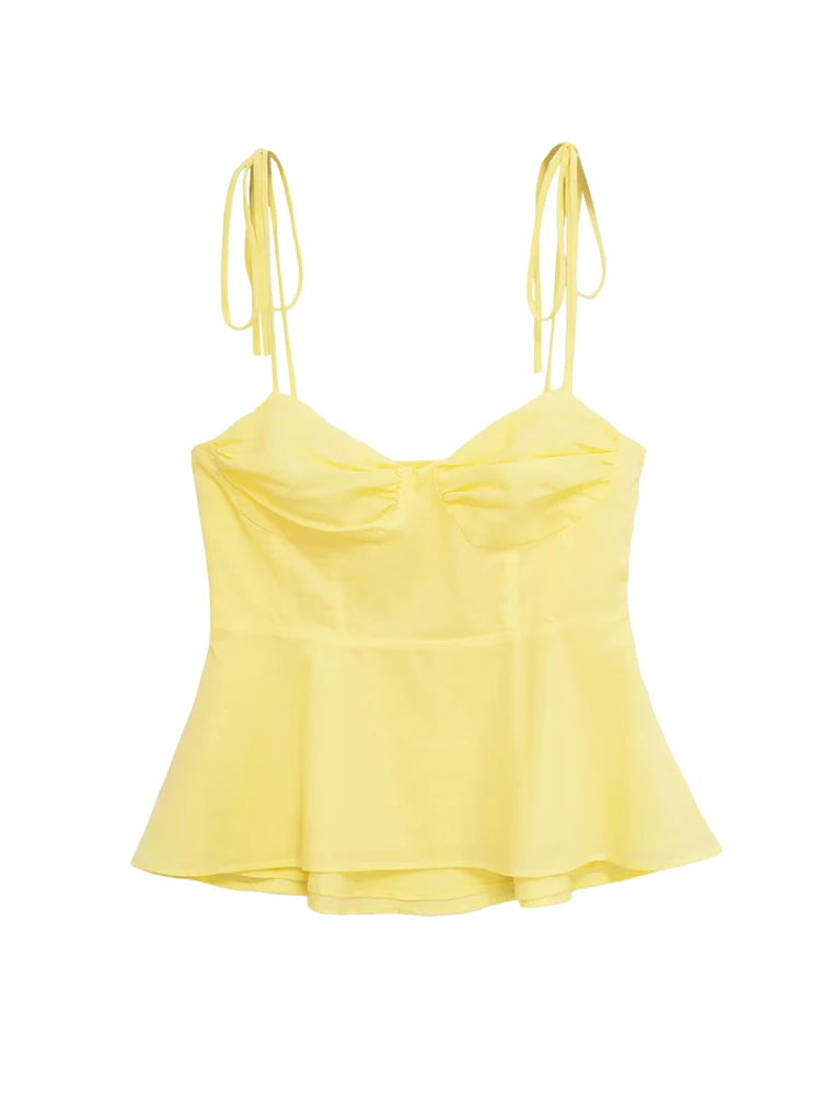 Tops bustier assimétricos para mulheres, decote em coração, alças finas amarradas, zíper lateral, camis femininos, moda sexy