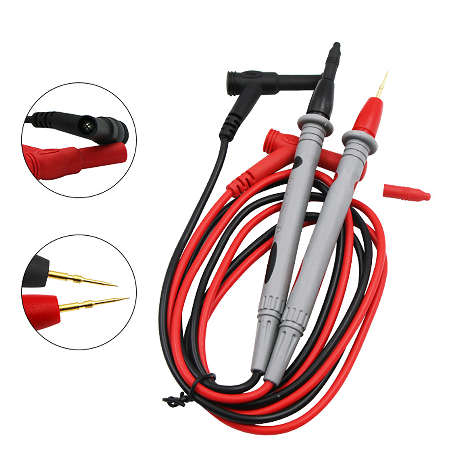 Cabezales de prueba para multímetro, 20A, 1000V, Pin de aguja, cabezal multímetro Digital, Kit de Cable de pluma, multímetro, voltímetro, Kit de prueba de silicona