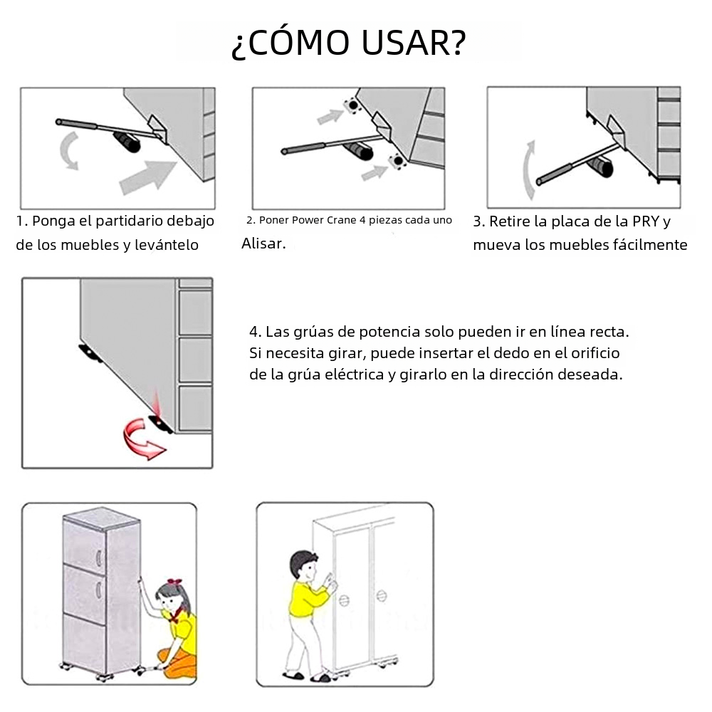 Elevador de muebles de alta resistencia, juego de movimiento de muebles, ayudante de muebles móvil, lavadora, refrigerador, herramienta de transporte para el hogar