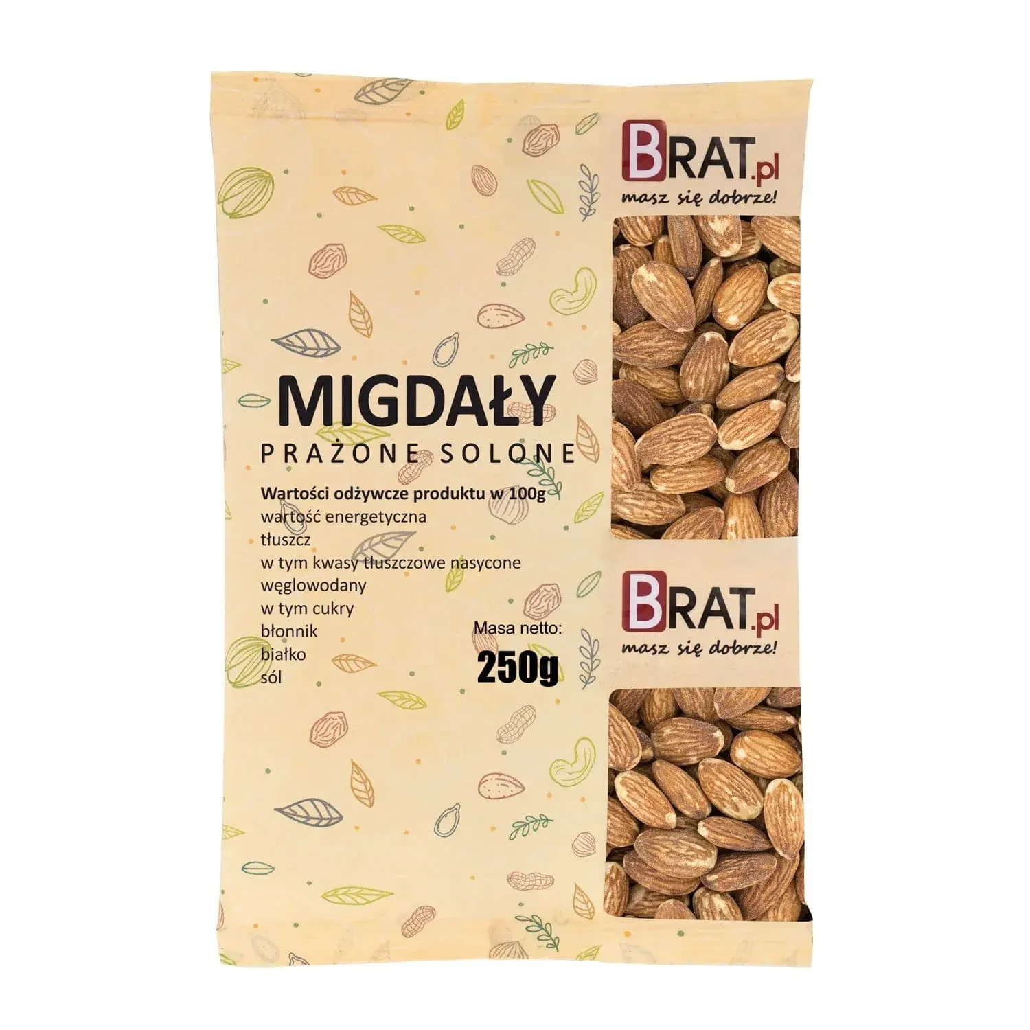 Migdały prażone solone 250g