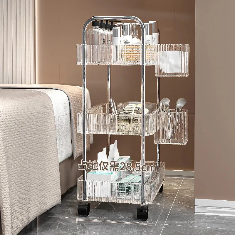 Carrelli da salone in acrilico nordico carrello portautensili speciale per salone di bellezza carrello ausiliario per la casa con ruote mobili da salone
