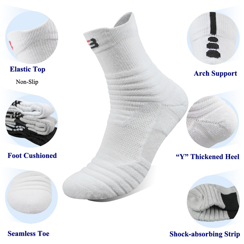 Calcetines deportivos para hombre, cojín absorbente de golpes, toalla de felpa, baloncesto, ciclismo, correr, senderismo, tenis, calcetines para mujer, algodón, talla 31-48