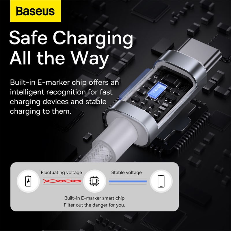 Baseus 100 W USB-C-Kabel für MacBook iPad, Schnellladekabel für iPhone 15 Plus Pro Max Typ C für Xiaomi Samsung
