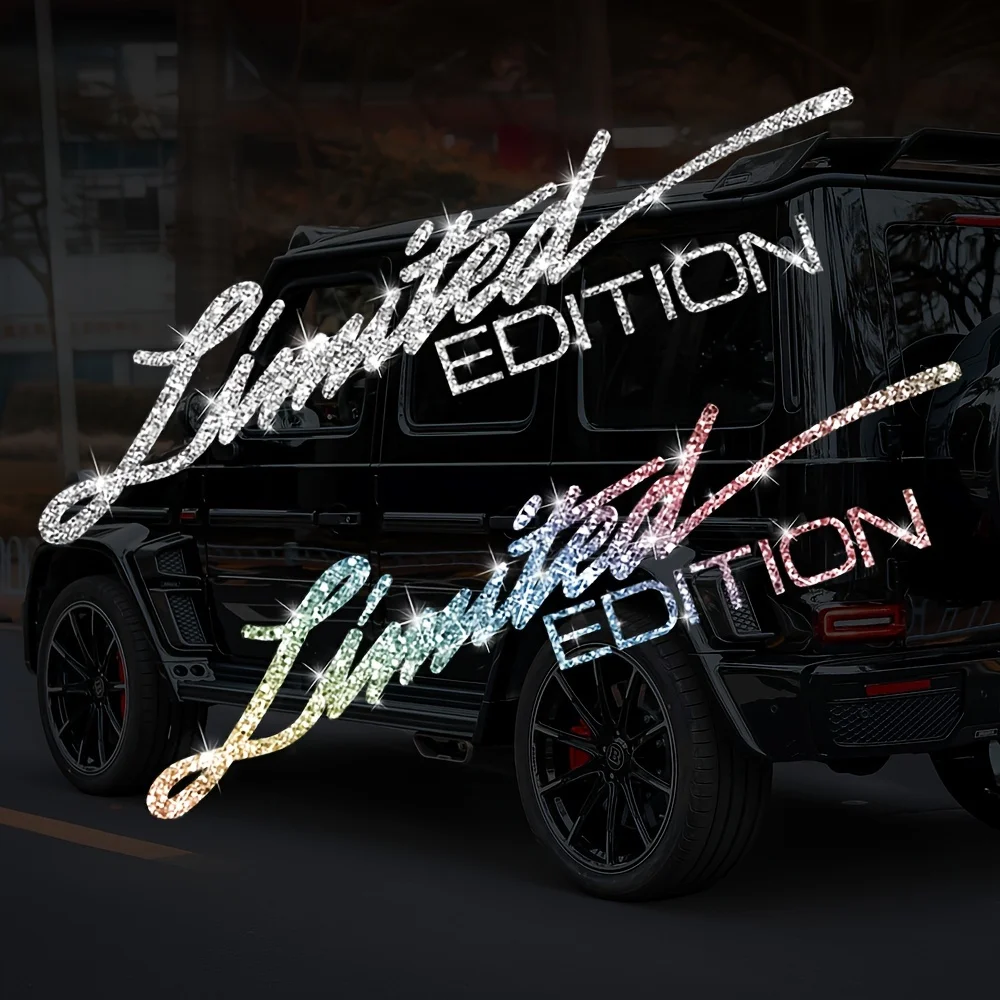 1PC Limited Edition Nachahmung Diamant Glitter Dekorative Auto Aufkleber Wasserdicht DlY Auto Fenster Stoßstange Motorrad Vinyl Aufkleber