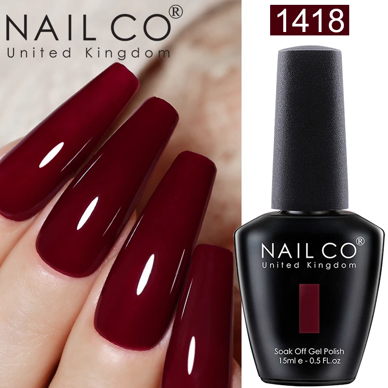 NAILCO 15ml Lakier Hybrydowy UV Bez HEMA/TPO Do Manicure, Zdobienia Paznokci, Dla Profesjonalistów, Baza, Top Coat, Półtrwały Lakier