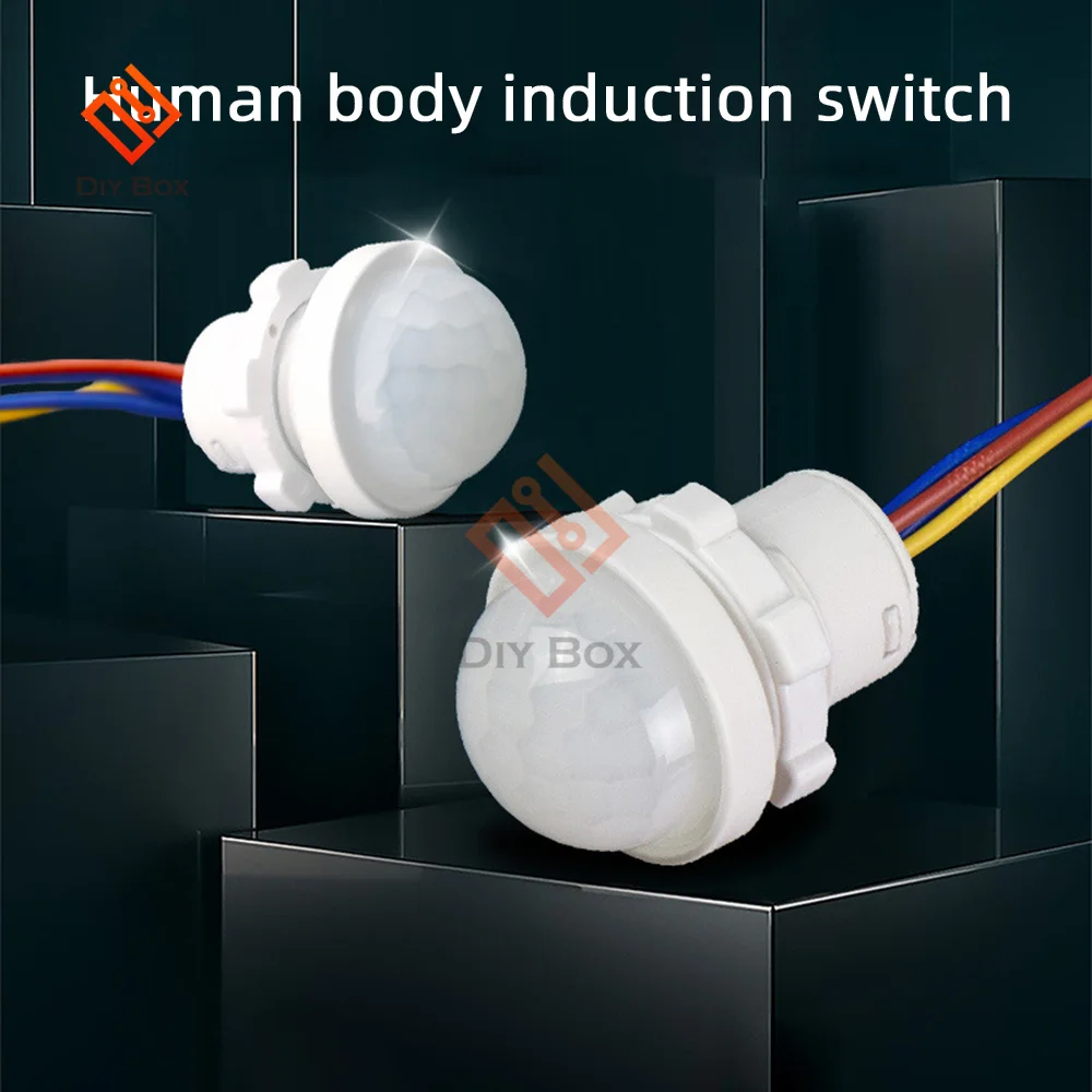AC110-240V DC12-24V Interruptor de luz con sensor automático LED PIR Sensor de movimiento por infrarrojos detección luz nocturna interior al aire libre