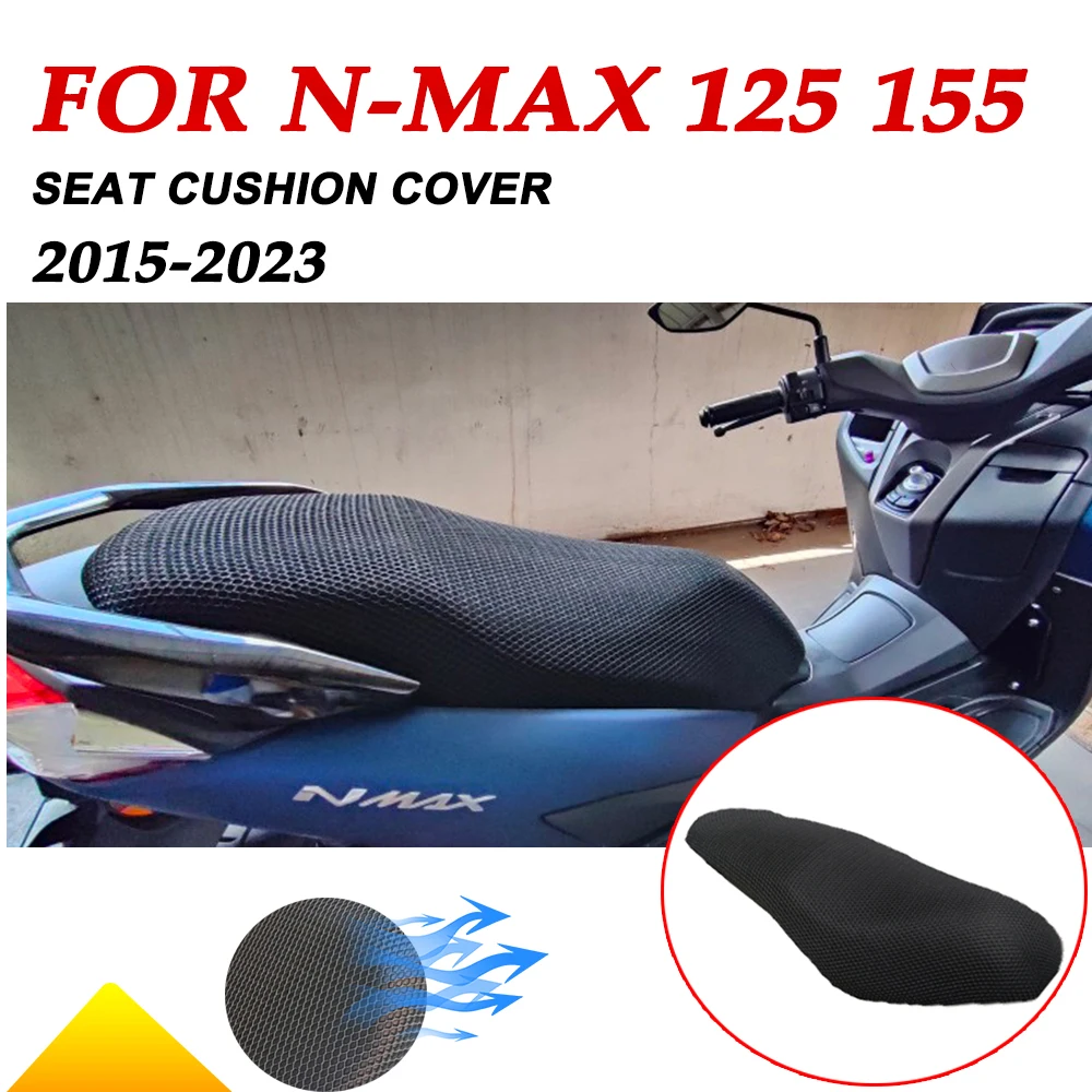 Cojín para asiento de motocicleta, Protector de cubierta de asiento de malla transpirable con aislamiento térmico para Yamaha N-MAX NMAX 155 125 NMAX155 NMAX125, piezas