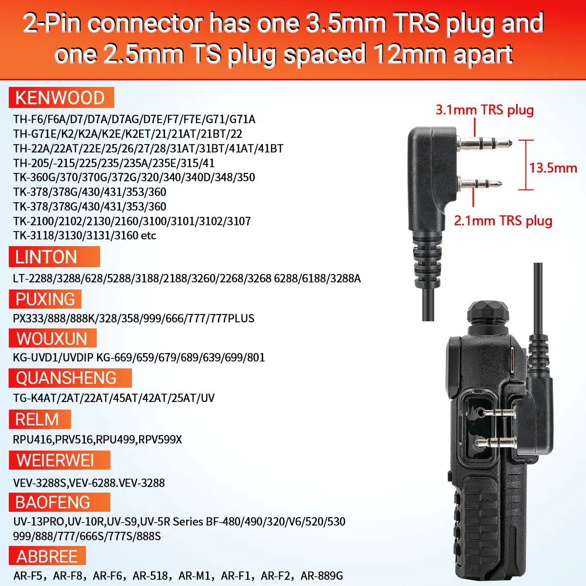 2 stks BAOFENG 2 Pin G-vorm Oorhaak Headset Oortelefoon PTT Voor Baofeng UV5R UVS9 UV-13 UV-17 UV-21 UV16 PRO PLUS Walkie Talkie