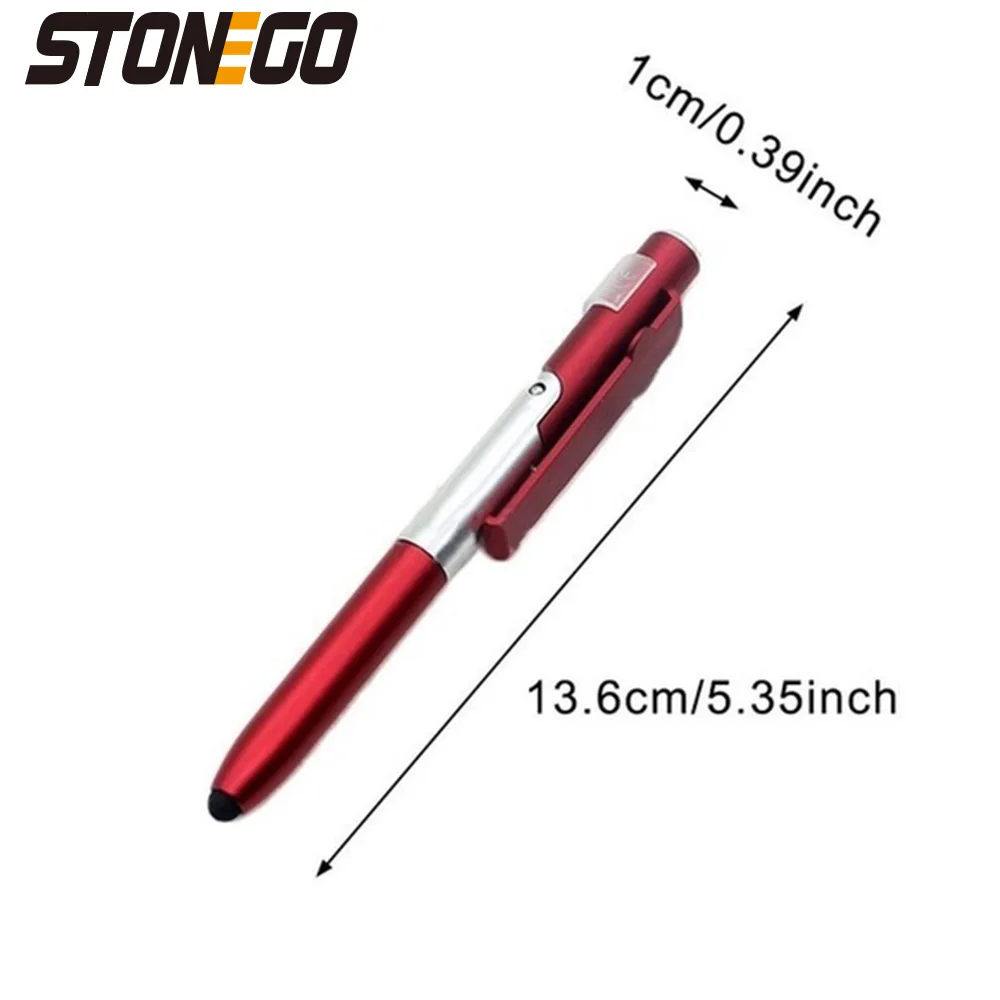 STONEGO 태블릿 휴대폰용 다기능 4-in-1 접이식 볼펜 스타일러스(손전등 + 지원)