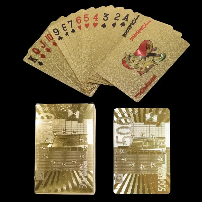 ทองฟอยล์โป๊กเกอร์การ์ดสไตล์ยูโรเล่นพลาสติกการ์ดกันน้ําเกม Props Magic เครื่องมือวันหยุดของสะสมของขวัญปาร์ตี้