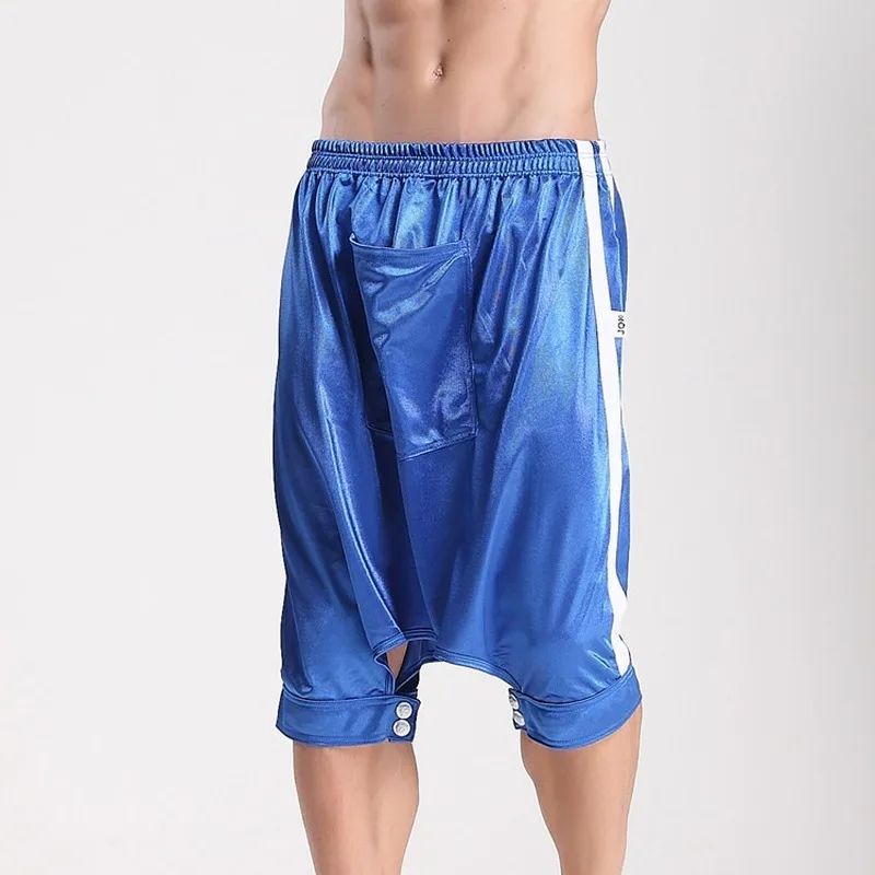 Pantalones de falda para hombre, Capris a la moda para el hogar, con entrepierna abierta, estilo club nocturno, cómodos y a la moda