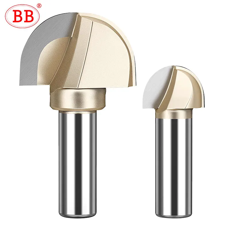 Фрезы BB с полукруглым радиусом снизу Bullnose, фреза по дереву, круглая дуга, коробка, фреза 1/2 1/4, чаша, шаровой нос, гравировальный инструмент