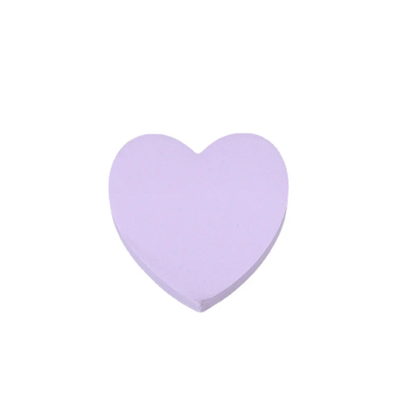 100sheets/pc Memo Pad Solid Color Heart Shaped Notepad for Staff Students Stationery Sticky Note Writing Pads Note Pad